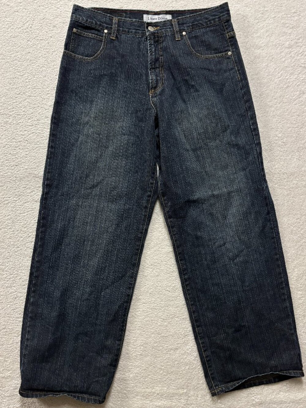 VTG Linea Dome Jeans Mens 34x30 Baggy Relaxed Fit Dark Wash Skater Beautiful